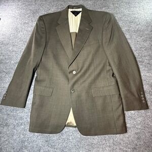 Tommy Hilfiger Men's 40R Light Brown Windowpane Wool Blazer Dillard's Made USA
